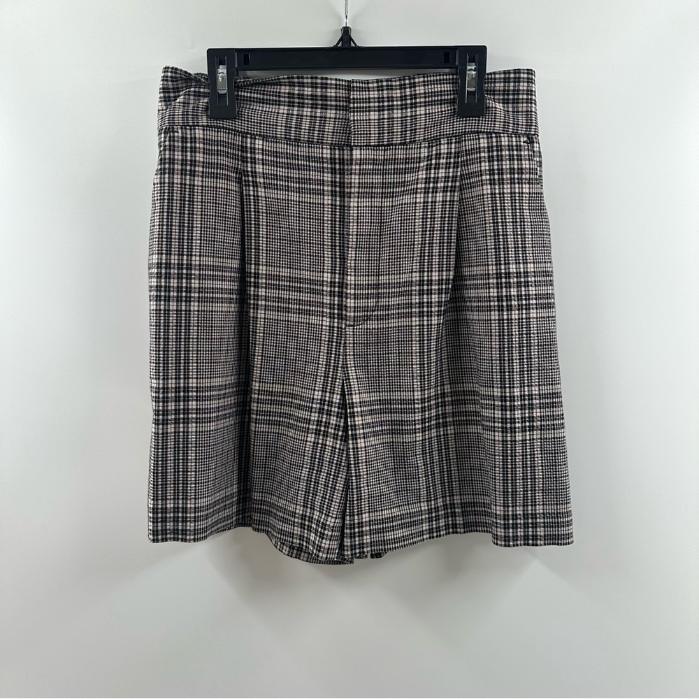 Zara High Rise Plaid Tailored Shorts Women’s Size S Zipper Fly